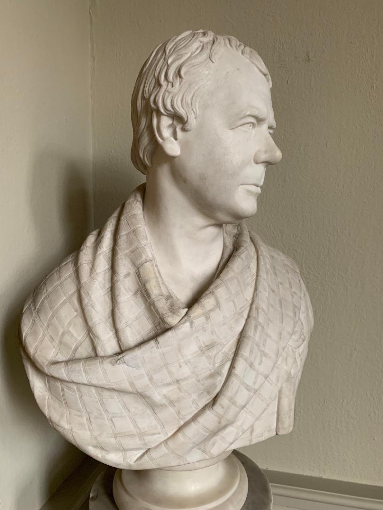 Marble bust of Sir Walter Scott by Sir Francis Chantrey (1781-1841), Archers' Hall